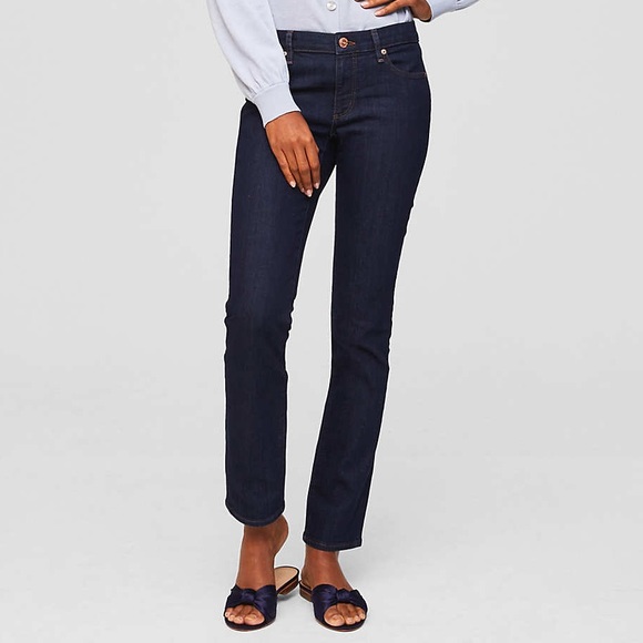 Loft straight leg jeans in dark rinse sz 4/27 - Picture 1 of 7